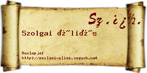 Szolgai Éliás névjegykártya